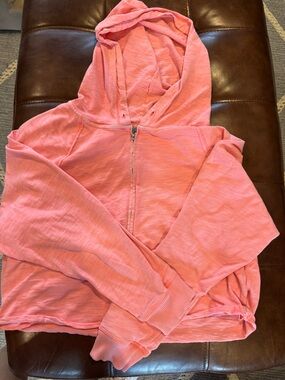 PINK Victoria's Secret Coral Pink Lightweight Zip Hoodie